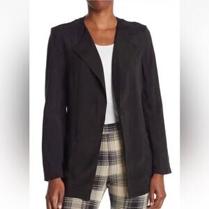 St. John Sandwashed Cupro Wrap Jacket in Black Size Large NWT but AS IS